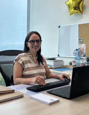 Chantal Henry at her desk